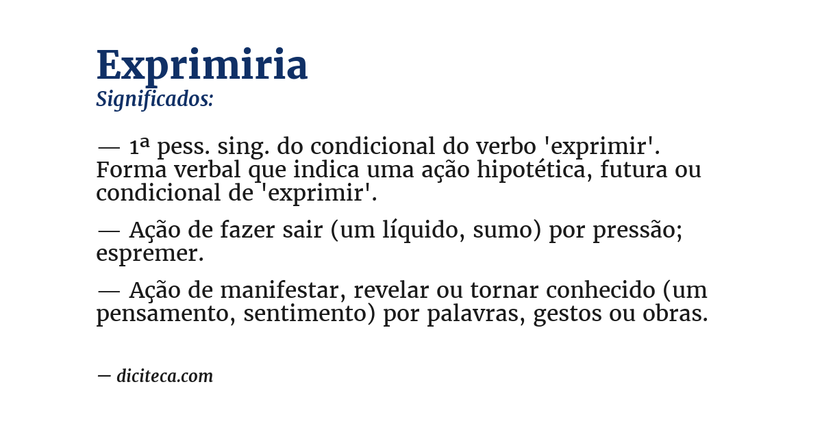 Significado de exprimiria