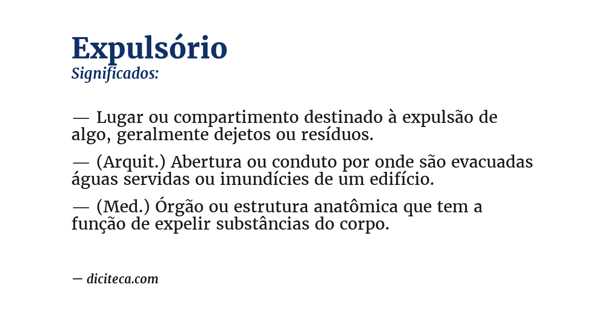 Significado de expulsório