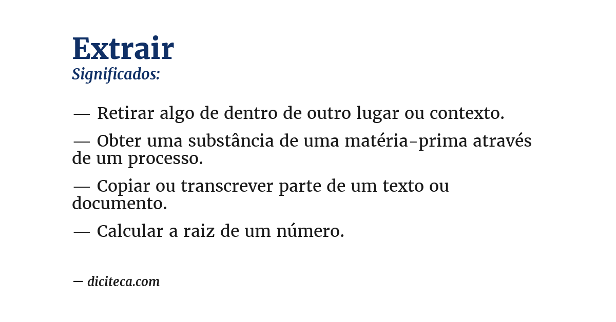 Significado de extrair