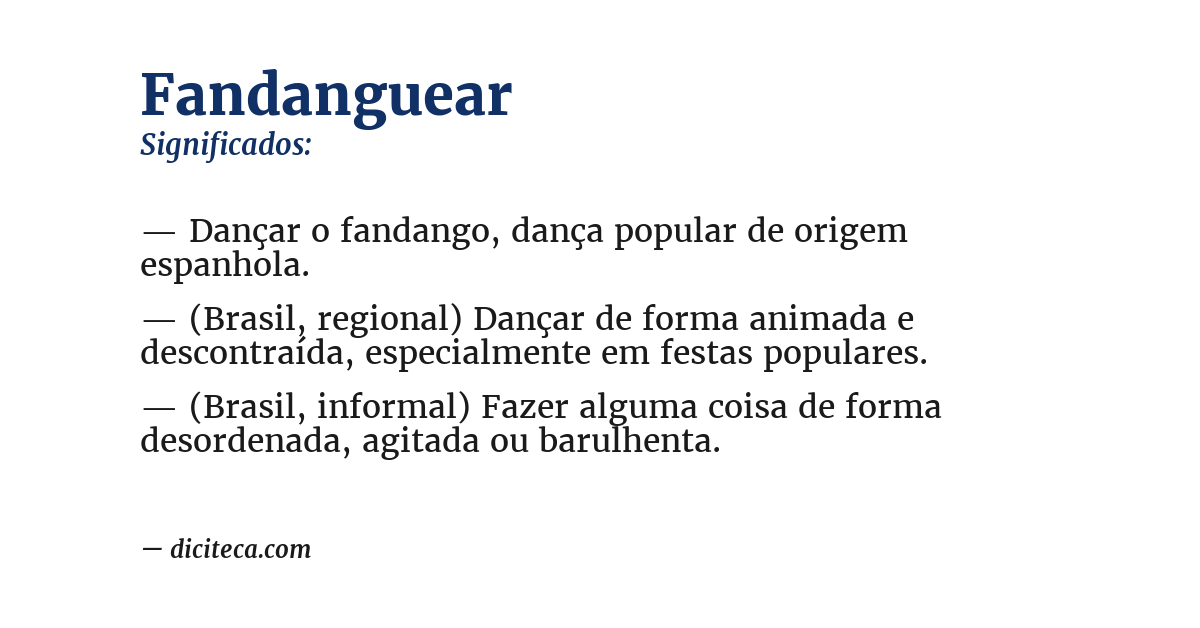 Significado de fandanguear