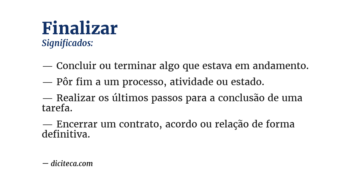 Significado de finalizar