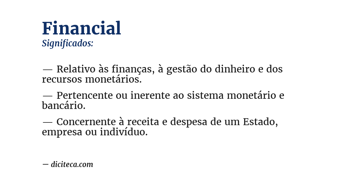 Significado de financial
