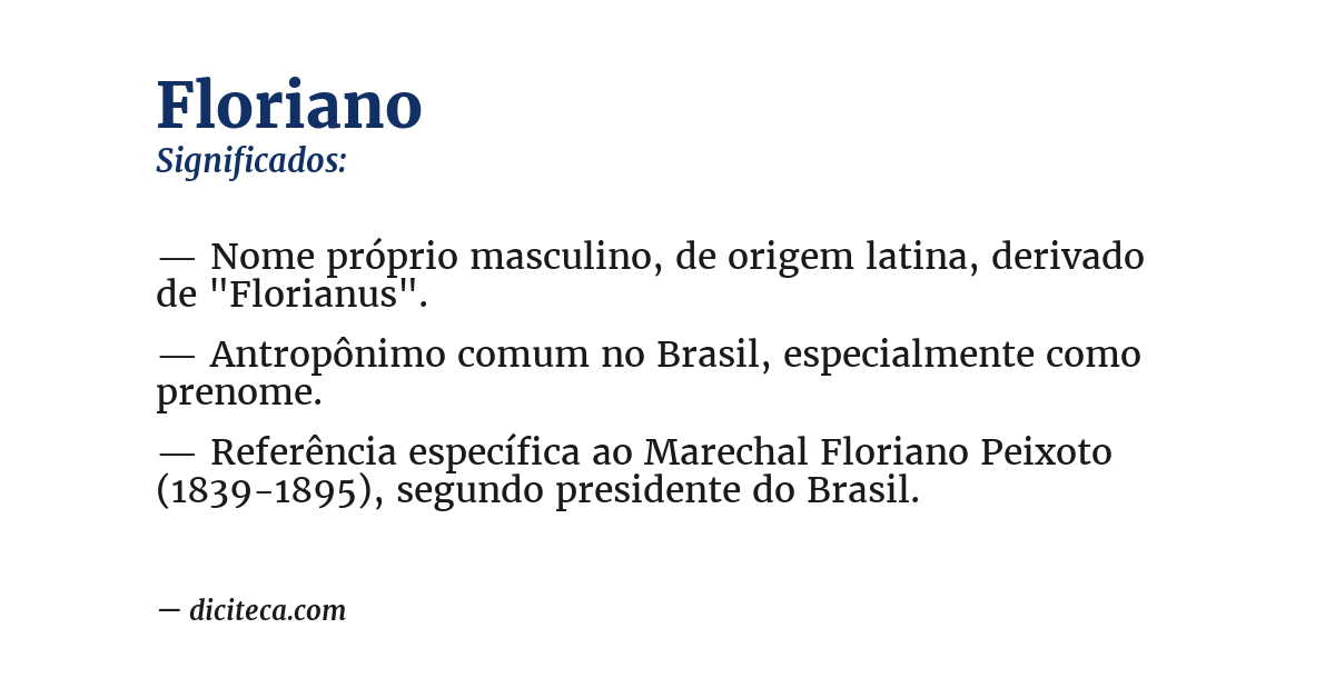 Significado de floriano
