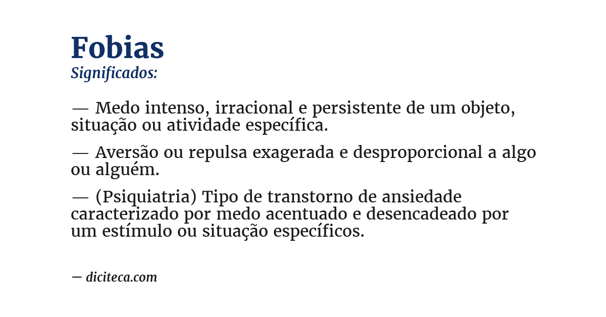 Significado de fobias