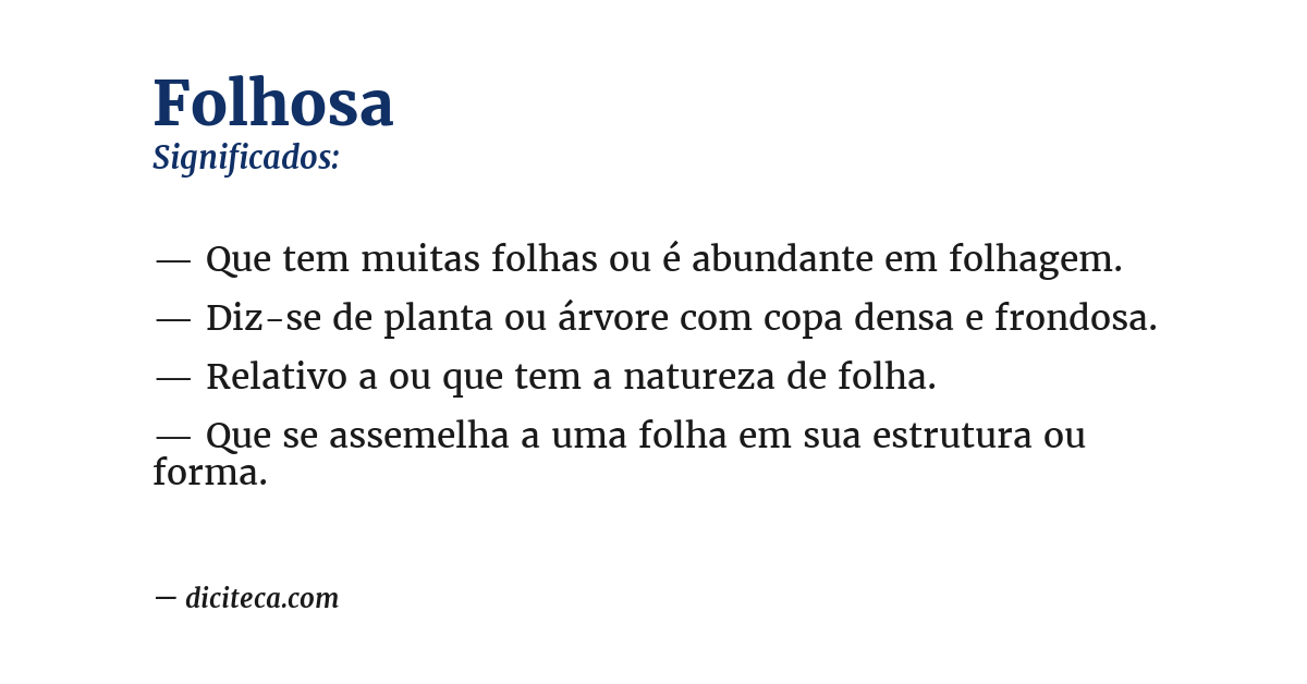 Significado de folhosa