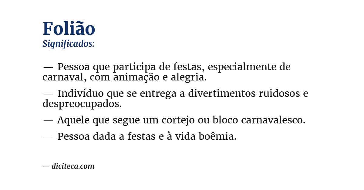 Significado de folião