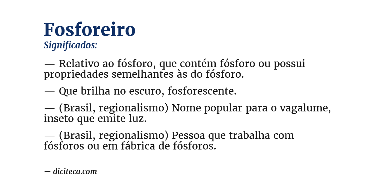 Significado de fosforeiro