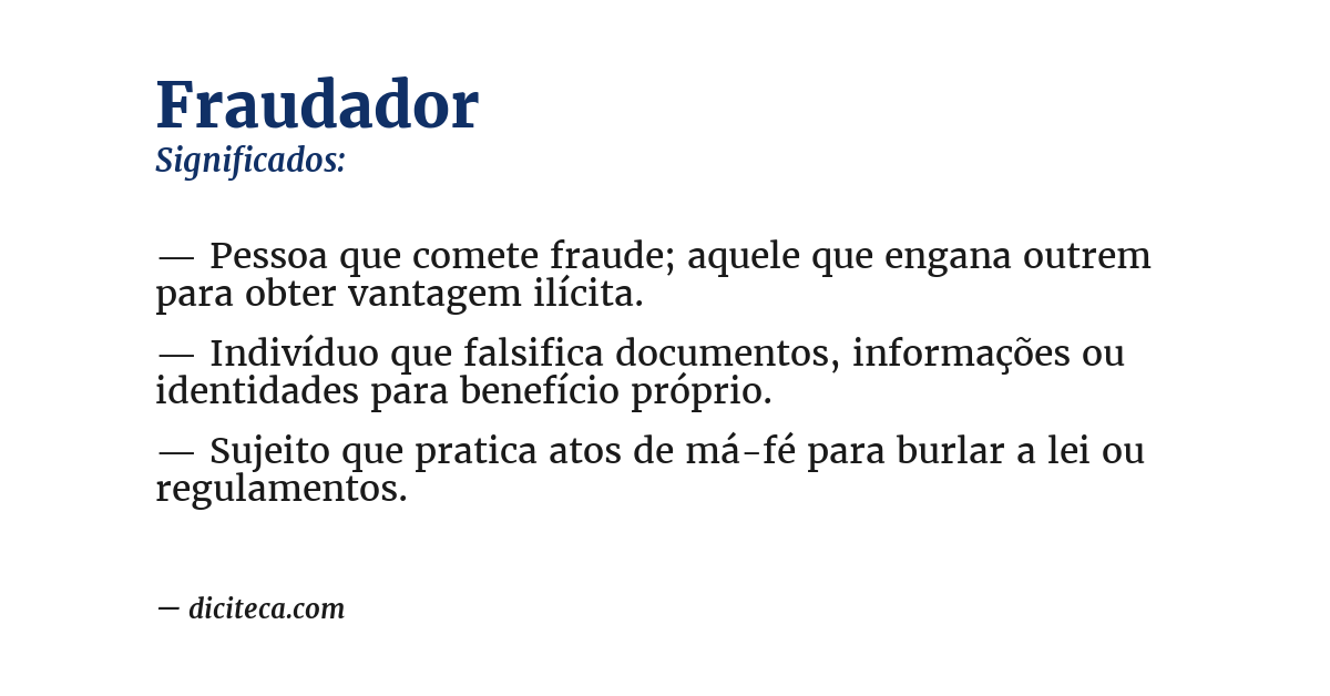 Significado de fraudador