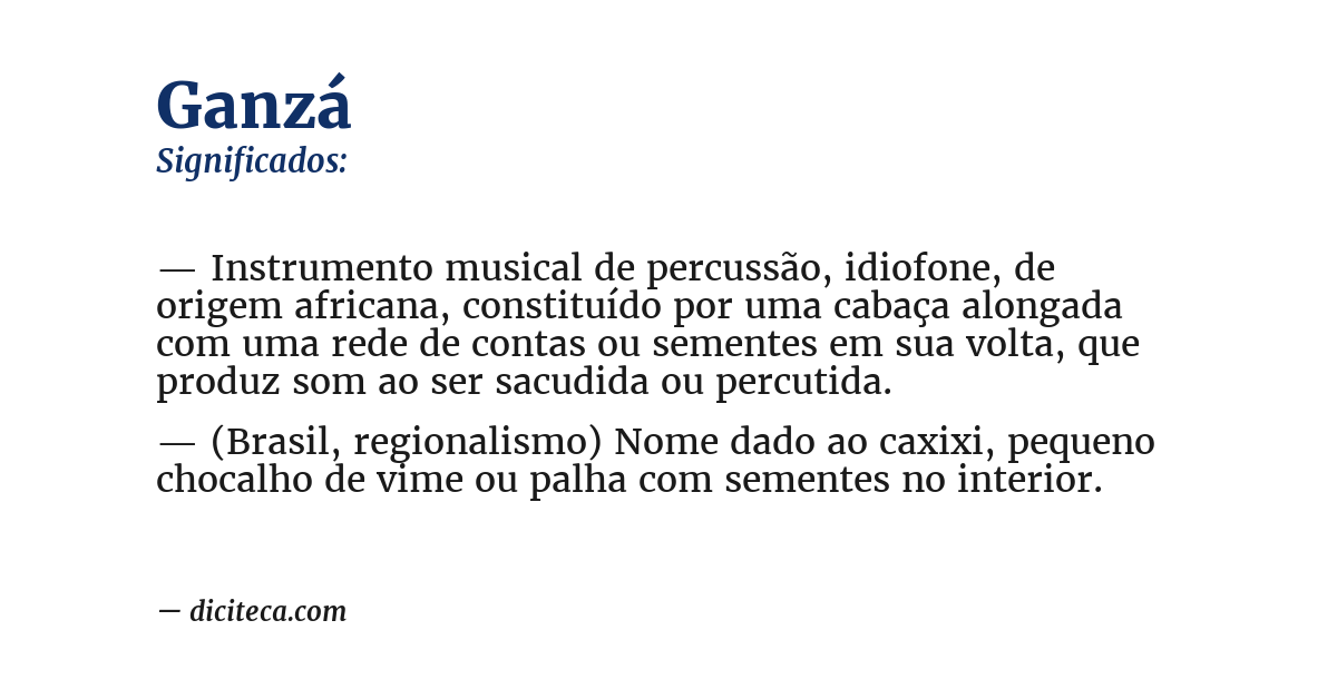 Significado de ganzá