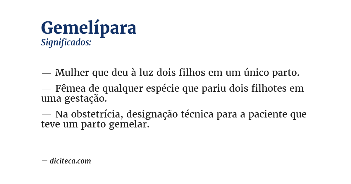 Significado de gemelípara