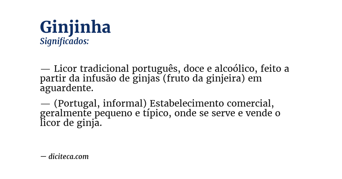 Significado de ginjinha