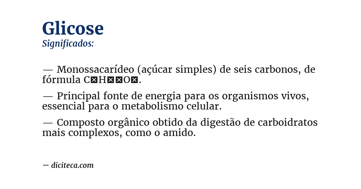 Significado de glicose