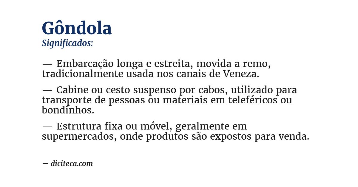 Significado de gôndola