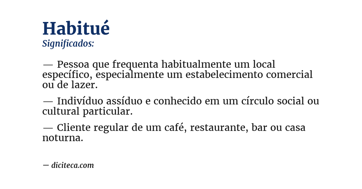 Significado de habitué