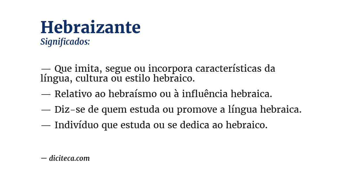 Significado de hebraizante
