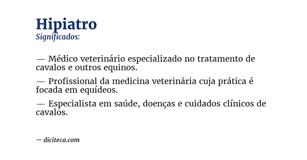 Significado de hipiatro