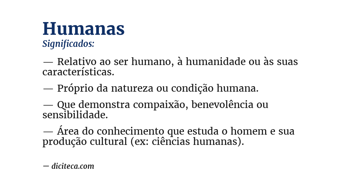 Significado de humanas