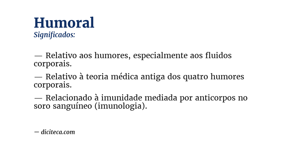 Significado de humoral