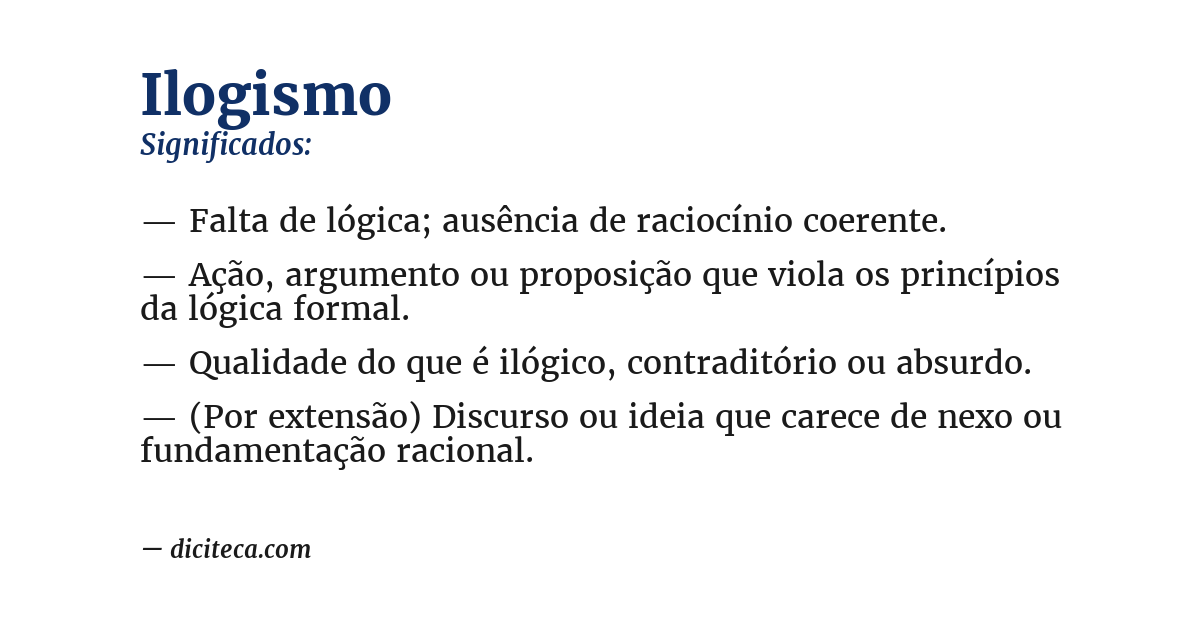 Significado de ilogismo