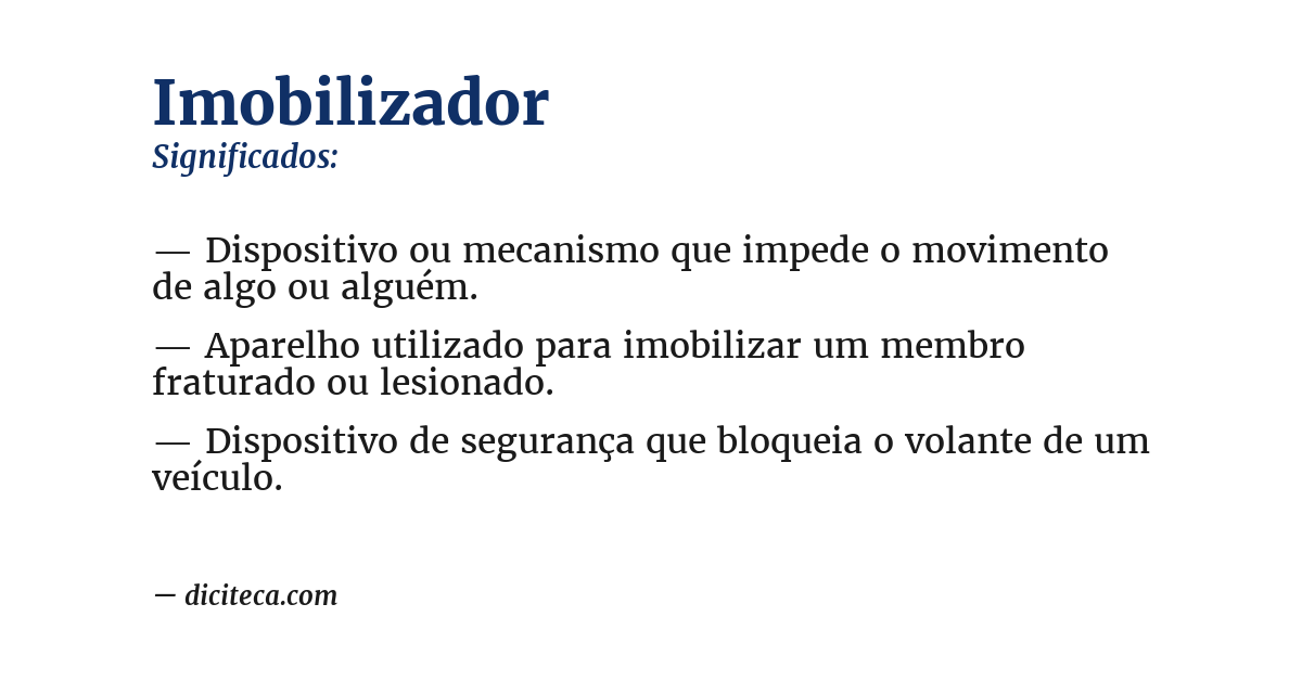 Significado de imobilizador