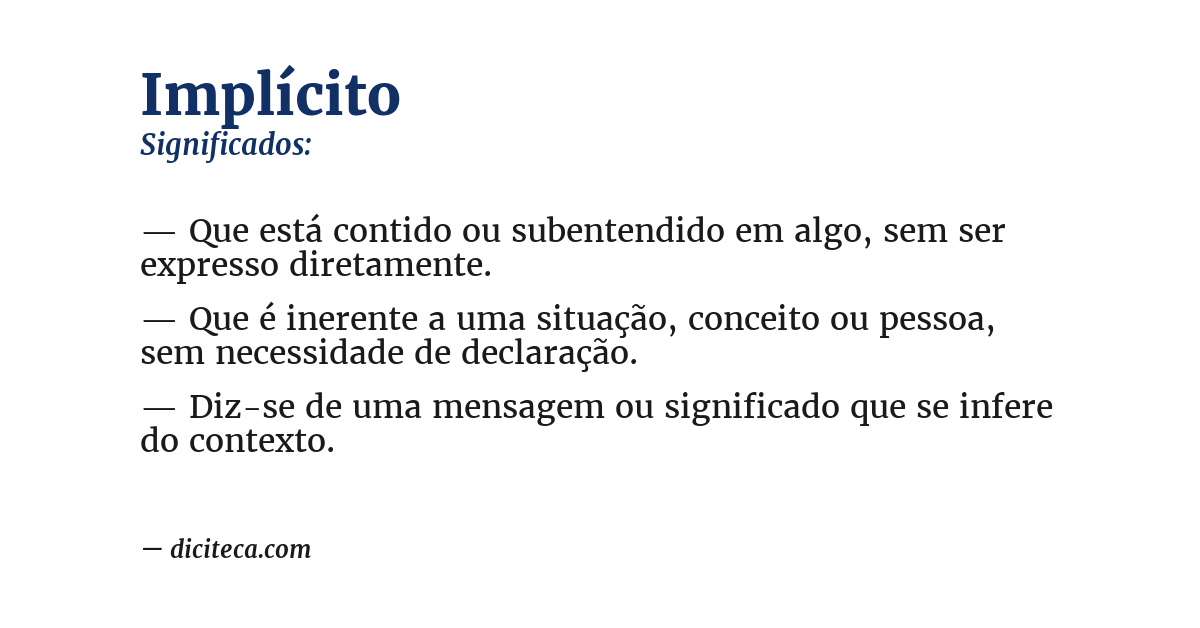 Significado de implícito