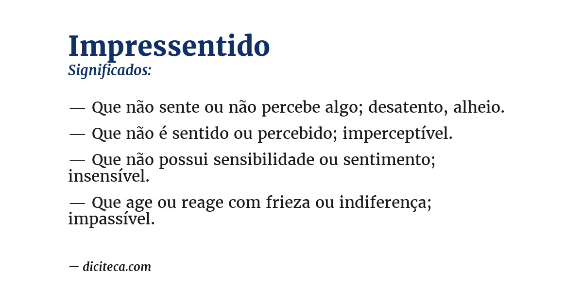 Significado de impressentido