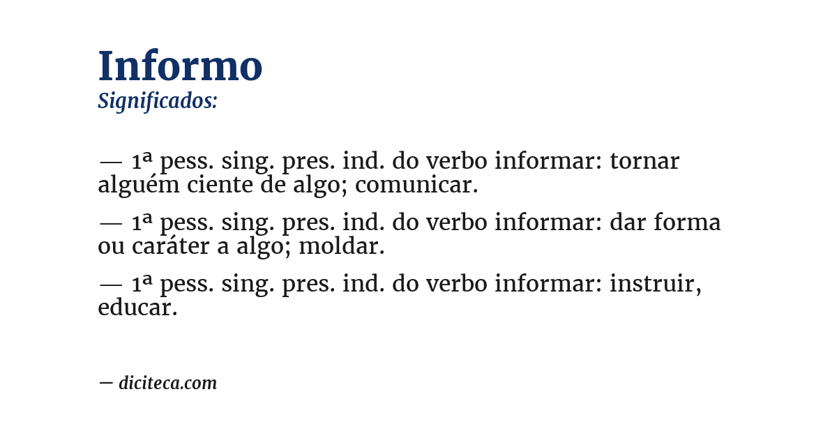 Significado de informo