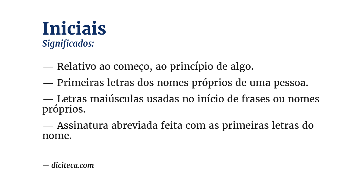 Significado de iniciais