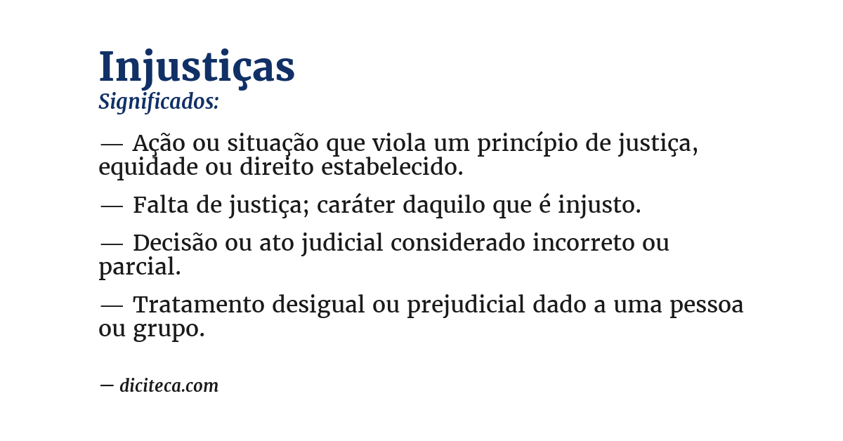 Significado de injustiças
