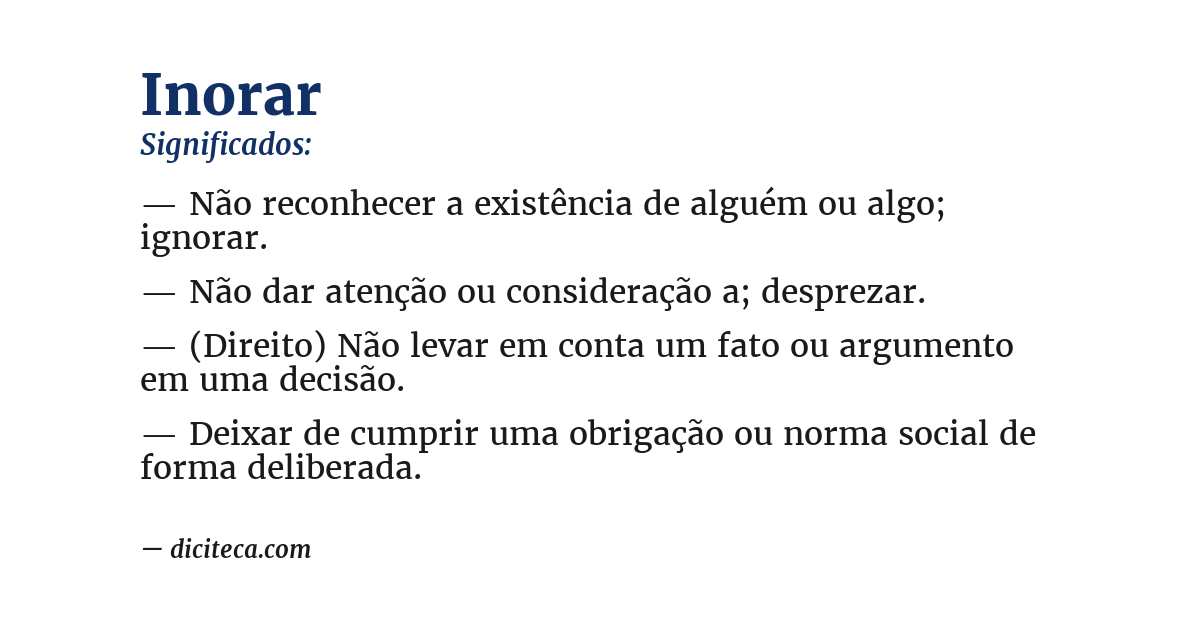 Significado de inorar