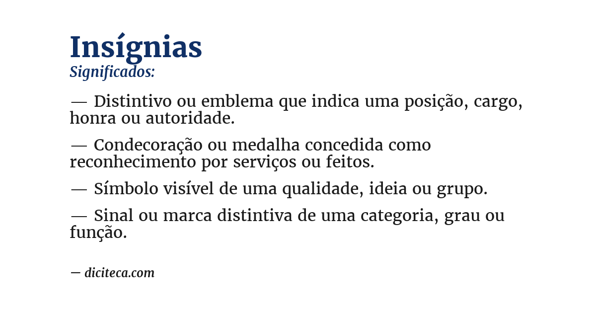Significado de insígnias