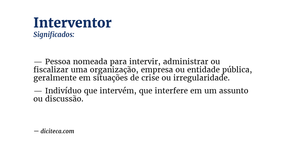 Significado de interventor