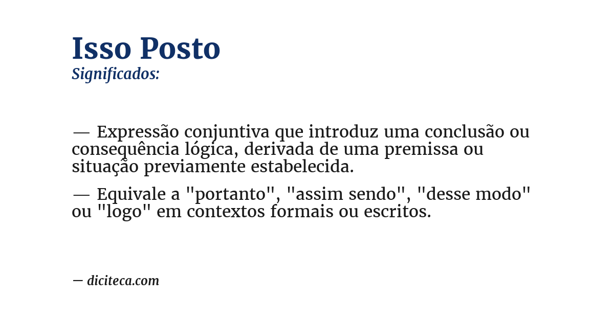 Significado de isso posto