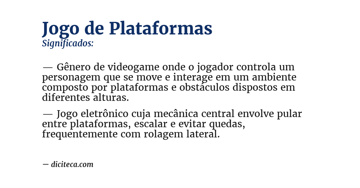 Significado de jogo de plataformas