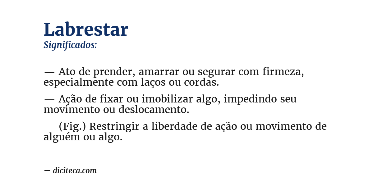 Significado de labrestar