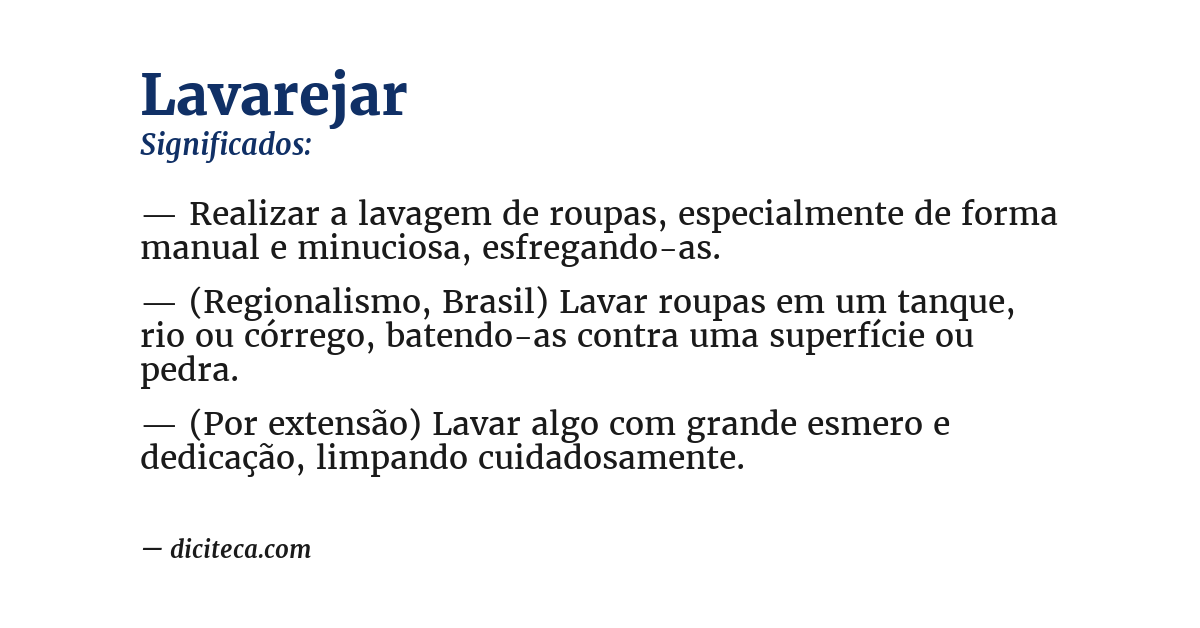 Significado de lavarejar
