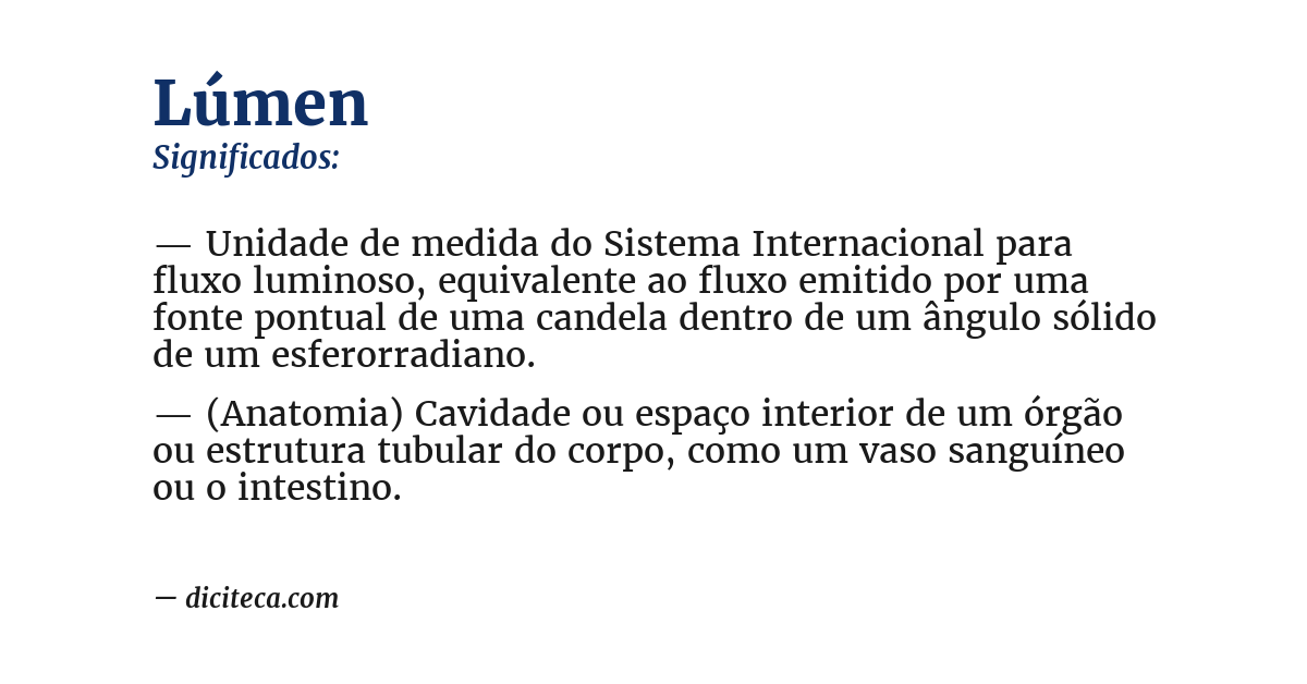 Significado de lúmen