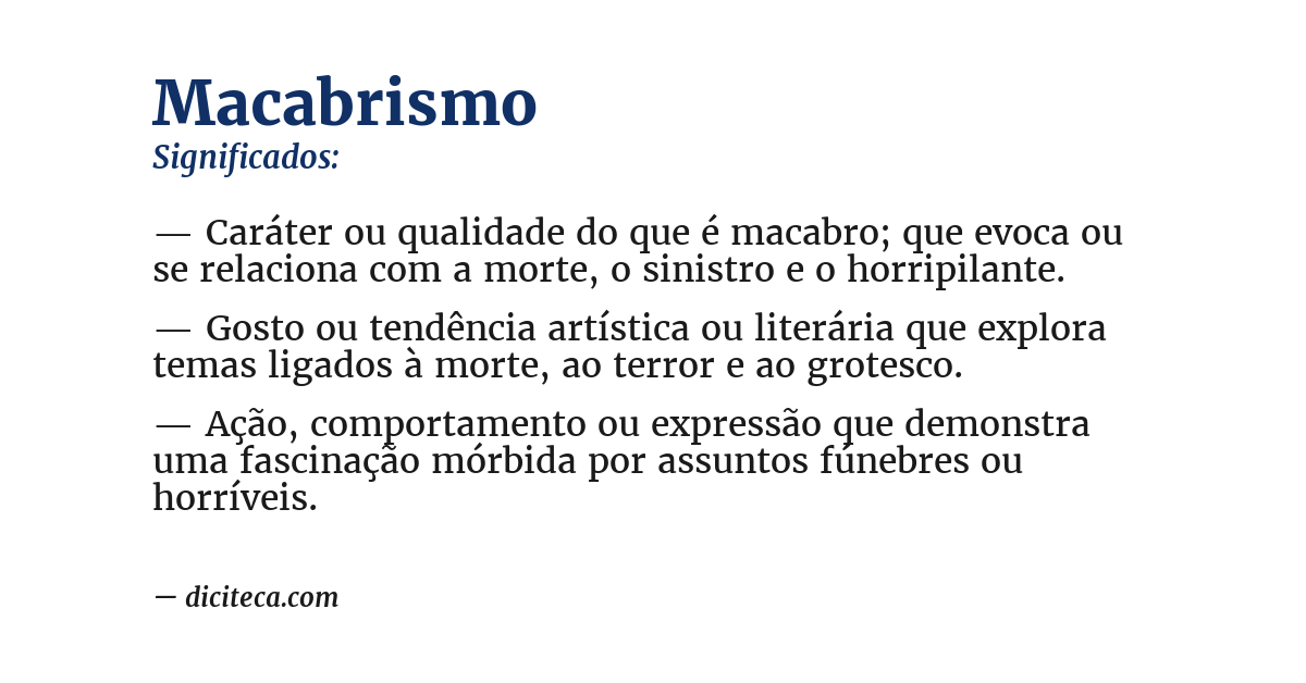 Significado de macabrismo