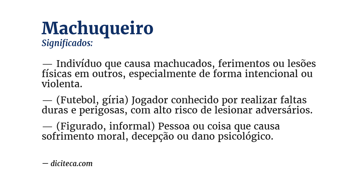 Significado de machuqueiro