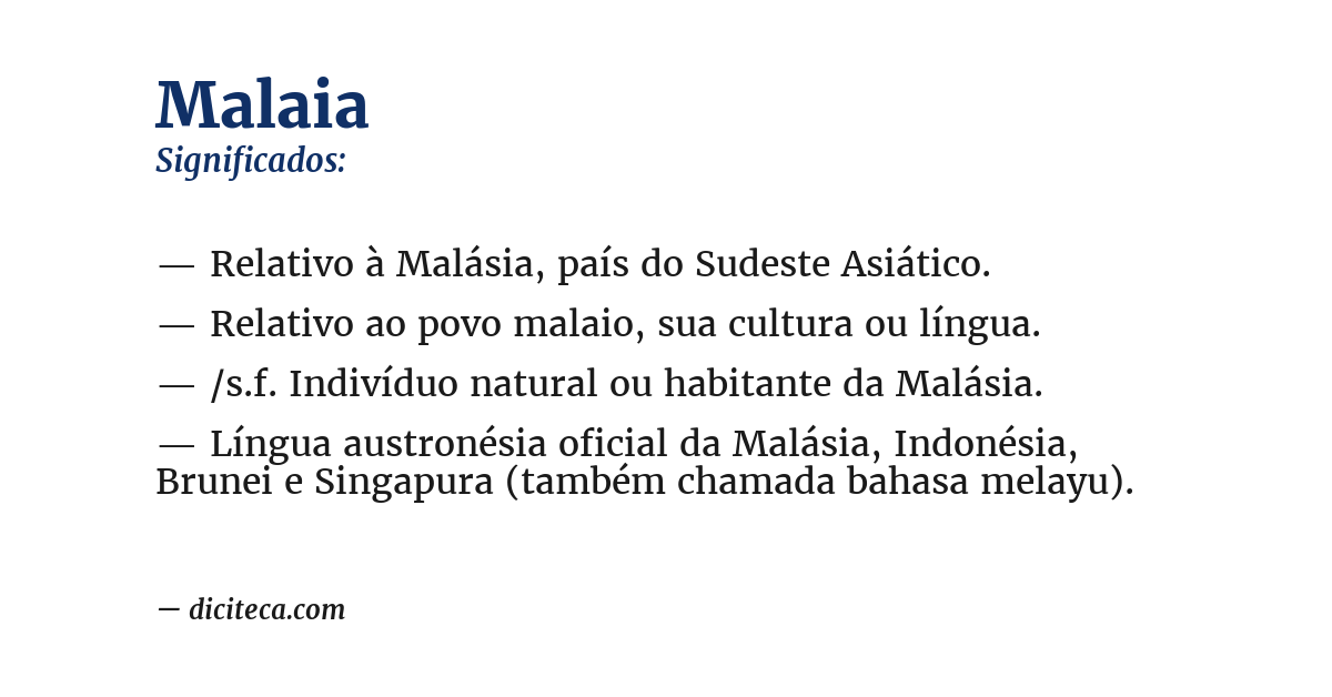 Significado de malaia