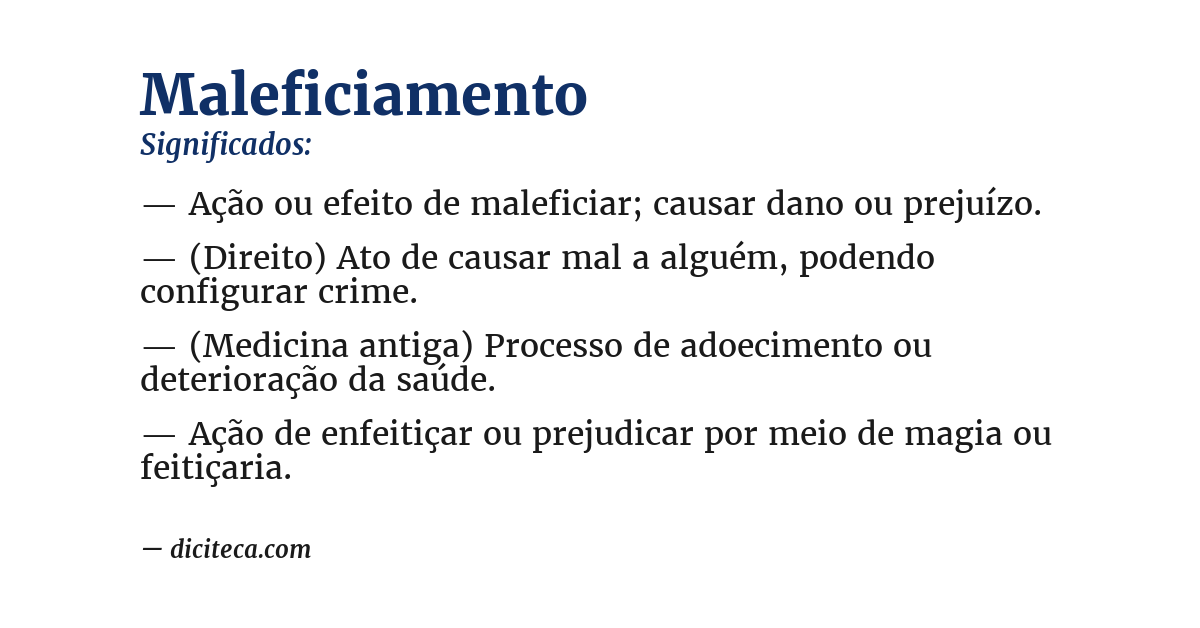 Significado de maleficiamento