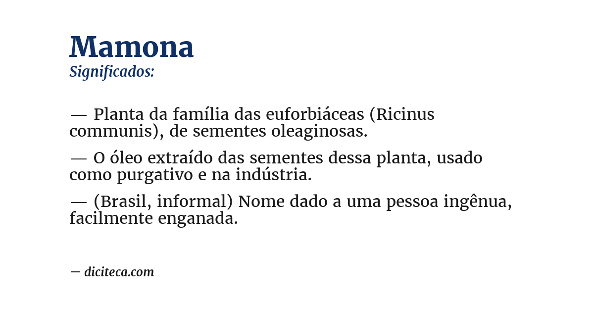 Significado de mamona