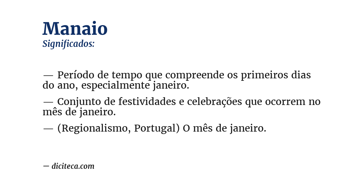 Significado de manaio