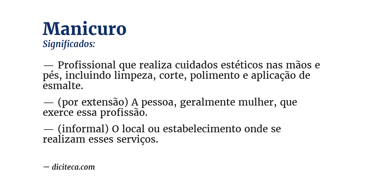 Significado de manicuro