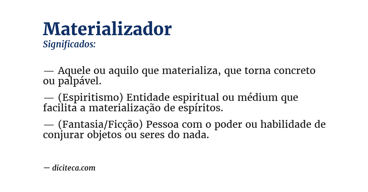 Significado de materializador