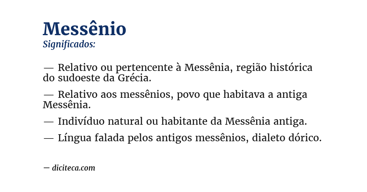 Significado de messênio