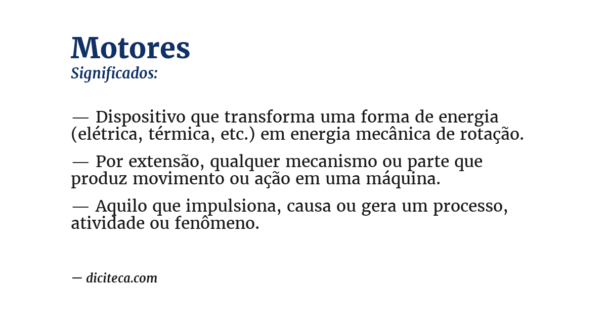 Significado de motores