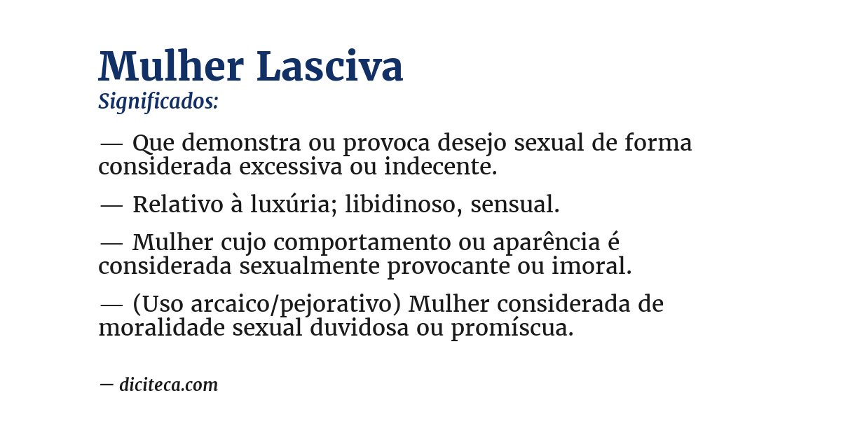 Significado de mulher lasciva