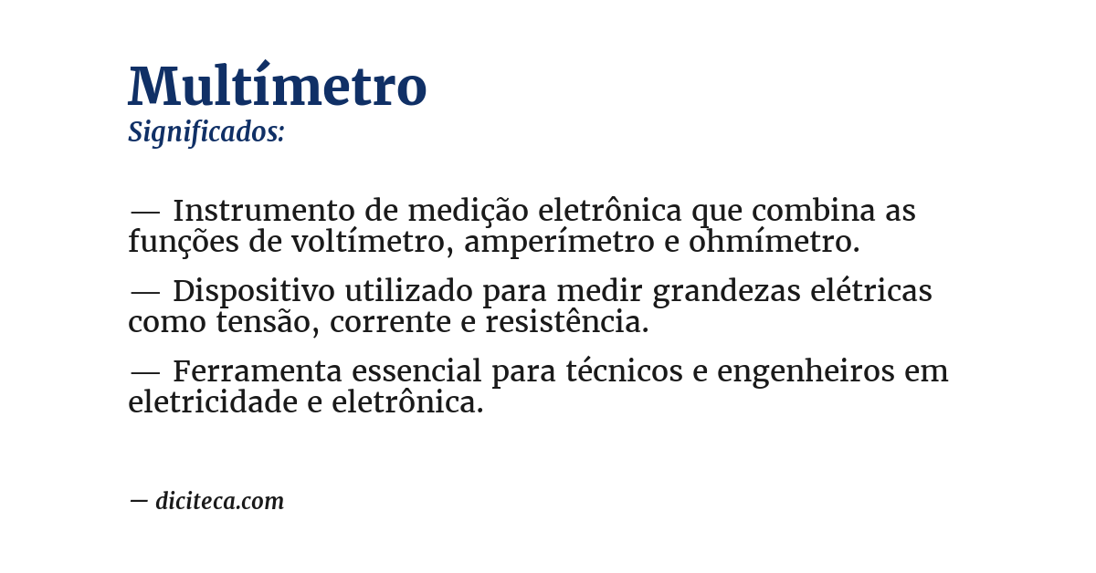 Significado de multímetro