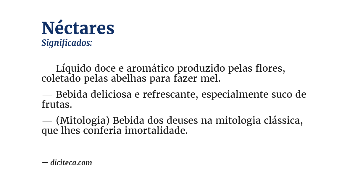Significado de néctares